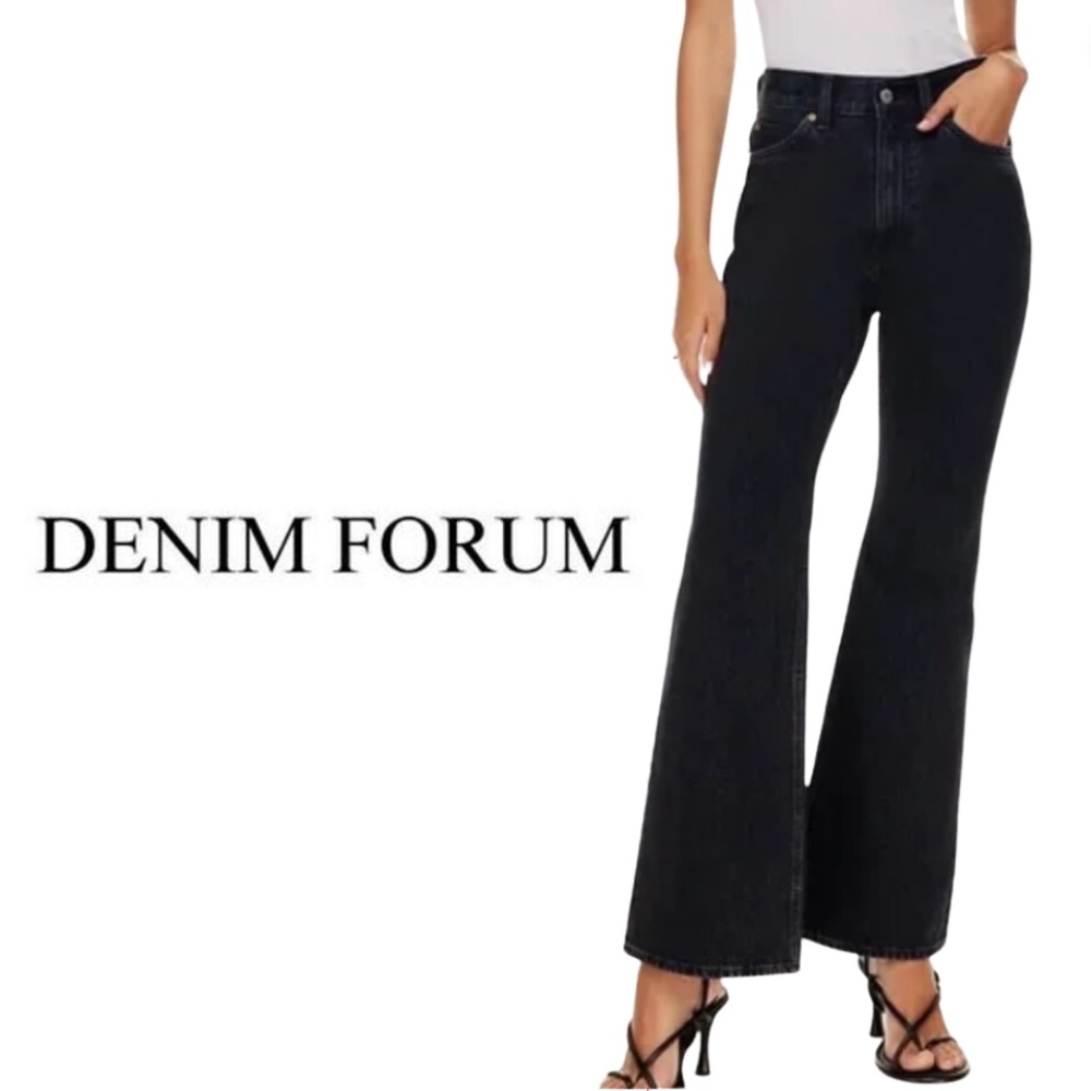 DENIM FORUM The Marlene ‘60s High Rise Flare - Black Eyeliner - Size 29